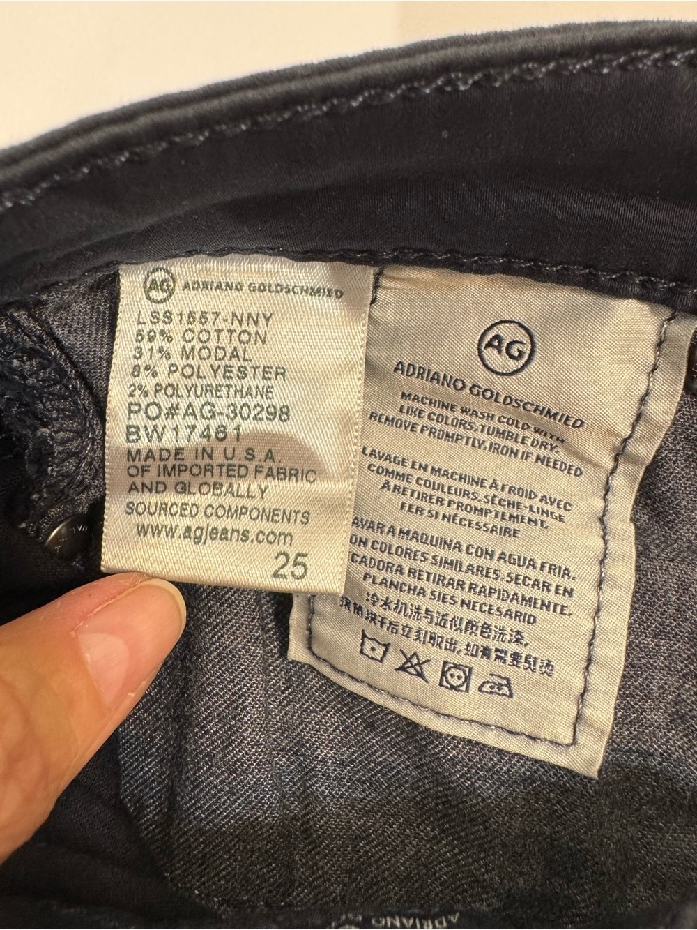 Ag Adriano Goldschmied The Prima Crop Navy Stretch Jeans 25 - Picture 8 of 10